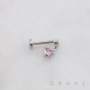 CZ HEART PLANET DANGLE THREADLESS (PUSH IN) 316L SURGICAL STEEL LABRET SET